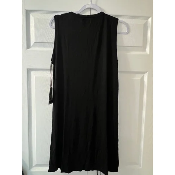 Women's Michael Lauren Black Sleeveless Dress w drawstrings front Size M NWT - Picture 8 of 10